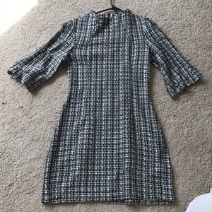 Zara 3/4 length sleeve tweed dress